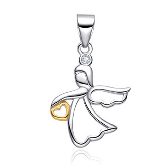 NB-4431 Stříbrný přívěšek andílek se srdíčkem - srdce