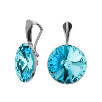 NBP141-AQ Stříbrný přívěšek Crystals from Swarovski, Aquamarine