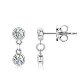 MN140 Stříbrné náušnice s moissanity