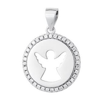 NB-4117 Stříbrný přívěšek andělíček se zirkony - andílci