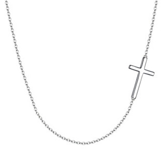 NB-2143-50 Stříbrný řetízek s bočním křížkem