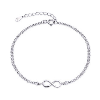 NB-1303 Stříbrný náramek nekonečno - nekonečno - ležatá osmička