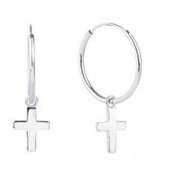 NB-3480 Stříbrné náušnice s křížky