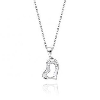 NB-2243 Střibrný náhrdelník srdíčko asymetrické - srdce