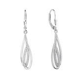 NB-3909 Stříbrné visací náušnice se zirkony