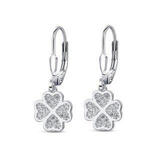 NB-3824 Stříbrné náušnice čtyřlístky