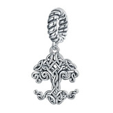 NB-8325 Stříbrný přívěšek korálek na náramek keltský strom života