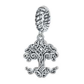 NB-8325 Stříbrný přívěšek korálek na náramek keltský strom života