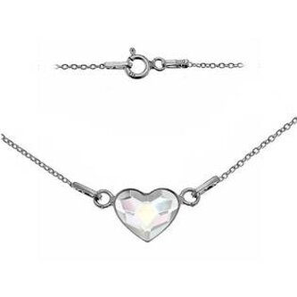 NB-0201-AB Stříbrný náramek se srdcem Crystals from Swarovski® AB