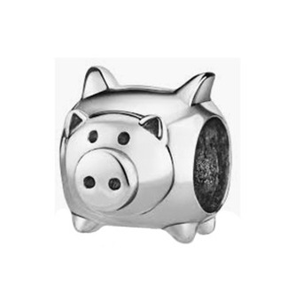 NB-8257 Stříbrný přívěšek korálek na náramek prasátko - zvířátka