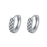 NB-3396 Stříbrné náušnice kroužky se zirkony