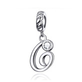 B0352-G Stříbrný přívěšek korálek na náramek - písmeno G - iniciály