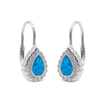 NB-3929-OP05 Dámské stříbrné náušnice s opálem