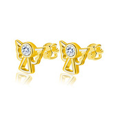 NB-3939 Stříbrné šroubovací náušnice andělíčci - andílci