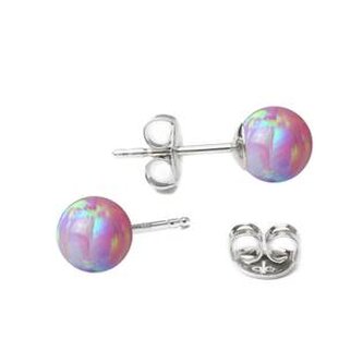 NBP20-OP22 Stříbrné opálové náušnice - 5 mm