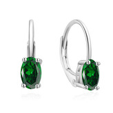 NB-3946 Stříbrné náušnice s oválným zirkonem