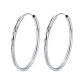 NB-3661-40 Stříbrné náušnice kruhy 40 mm