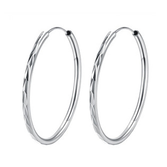 NB-3661-40 Stříbrné náušnice kruhy 40 mm