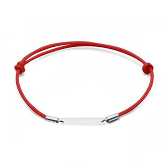 SX112-R Stříbrný textilní náramek s destičkou - srdce