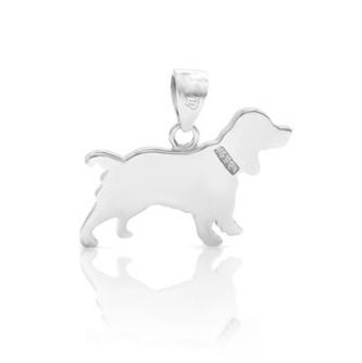 NB-4437 Stříbrný přívěšek pes Kokršpaněl - zvířátka