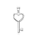 NB-4394 Stříbrný přívěšek sklíšek se zirkony - klíče