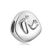 B0024 Stříbrný přívěšek korálek na náramek - rodina