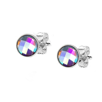 NBP36-AB Stříbrné náušnice s duhovými kameny