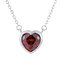 NB-2197 Stříbrný náhrdelník srdce červené
