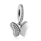 B0039 Stříbrný přívěšek korálek motýlek