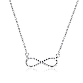 NB-2296 Stříbrný náhrdelník s nekonečnem - nekonečno - ležatá osmička