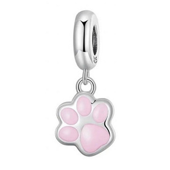 NB-8170 Stříbrný přívěšek korálek tlapka - zvířátka