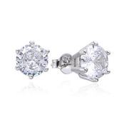 NB-3894-08 Stříbrné náušnice s čirými zirkony 8mm