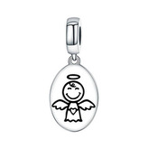 B0481 Stříbrný přívěšek korálek na náramek - andílci