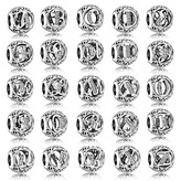 B0824-R Stříbrný přívěšek korálek písmeno R - iniciály - iniciála "R"