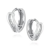 NB-3305 Stříbrné náušnice kroužky se zirkony