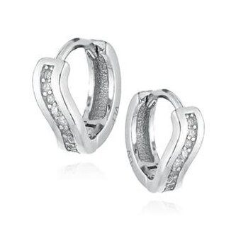 NB-3305 Stříbrné náušnice kroužky se zirkony