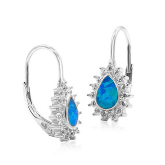 NB-3928-OP05 Dámské stříbrné náušnice s opálem