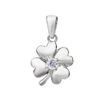 ZB81645 Stříbrný přívěsek čtyřlístek se zirkonem - čtyřlístky