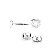 NB-0203-AB Stříbrné náušnice se srdcem Crystals from Swarovski, AB