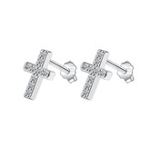 NB-3733 Stříbrné náušnice křížky