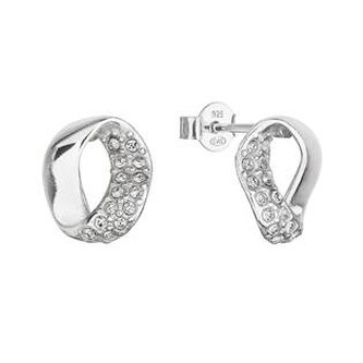 EG2909 Stříbrné náušnice pecky s krystaly Swarovski oválné