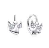 NB-3997 Stříbrné náušnice na klapku andílci