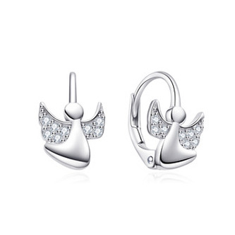 NB-3997 Stříbrné náušnice na klapku andílci