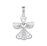 NB-4357 Stříbrný přívěšek andělíček - srdce
