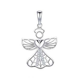 NB-4357 Stříbrný přívěšek andělíček - srdce