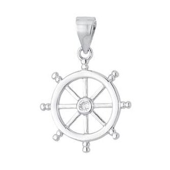 NB-4196 Stříbrný přívěšek kormidlo - mořské