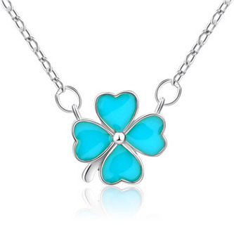 NB-2017 Střibrný náhrdelník - čtyřlístky