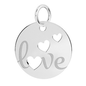 NB-4299 Stříbrný přívěšek kolečko LOVE - srdce