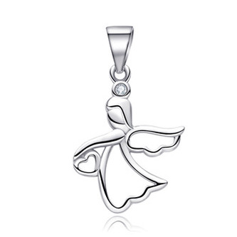 NB-4335 Stříbrný přívěšek andělíček - srdce