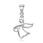 NB-4335 Stříbrný přívěšek andělíček - srdce